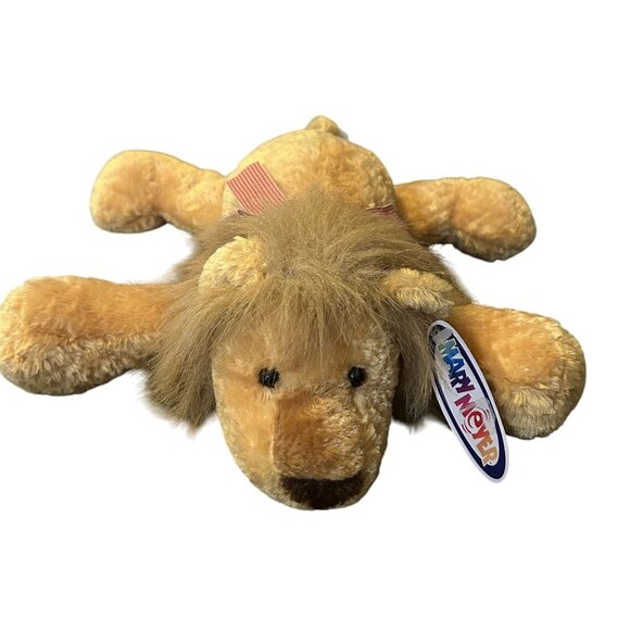 Mary Meyer Flip Flop Plush Stuffed Lion Vintage 13" Soft Toy With Red Bow - Picture 4 of 6